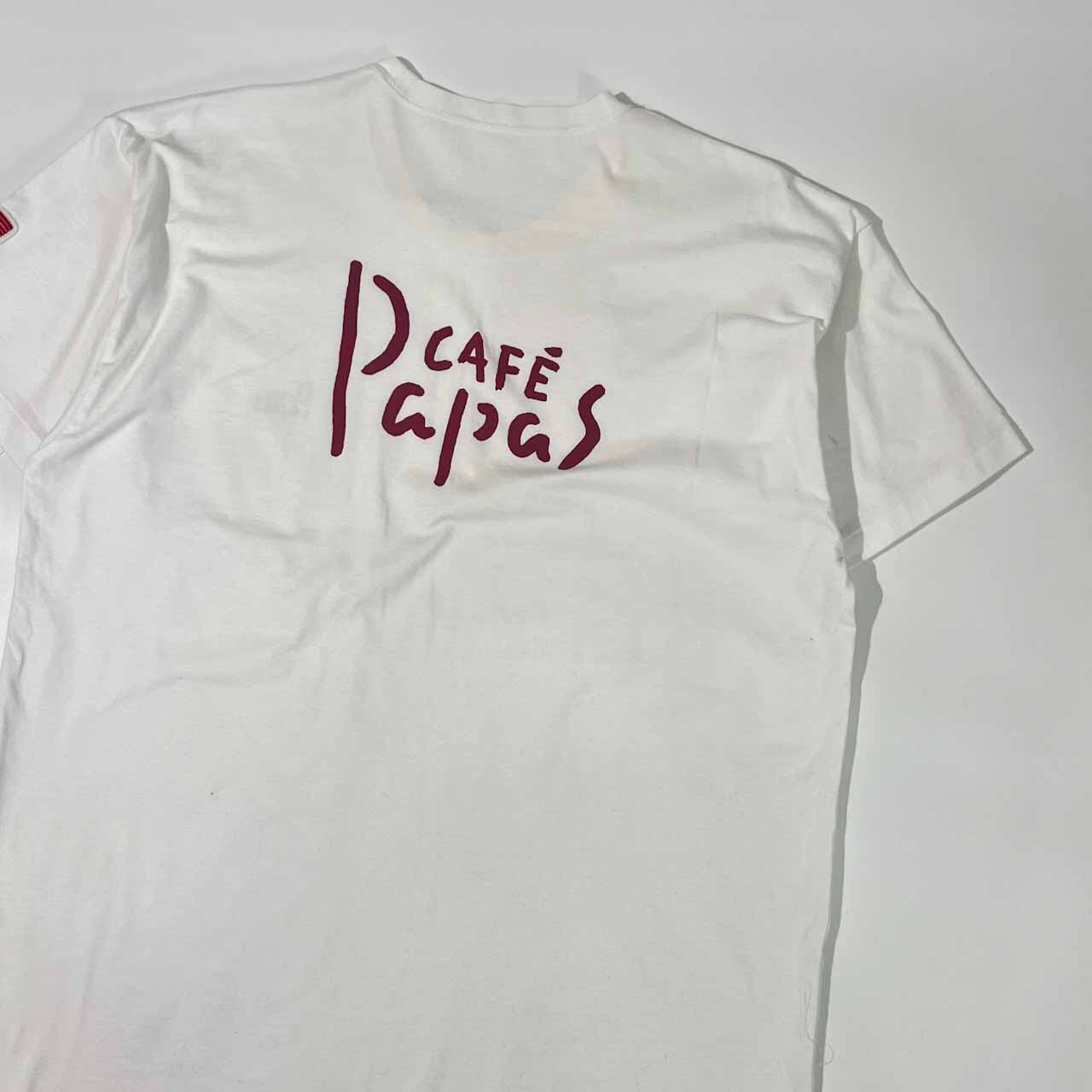 Papas パパス CAFE 背面ロゴデザイン 半袖Tシャツ カットソー M