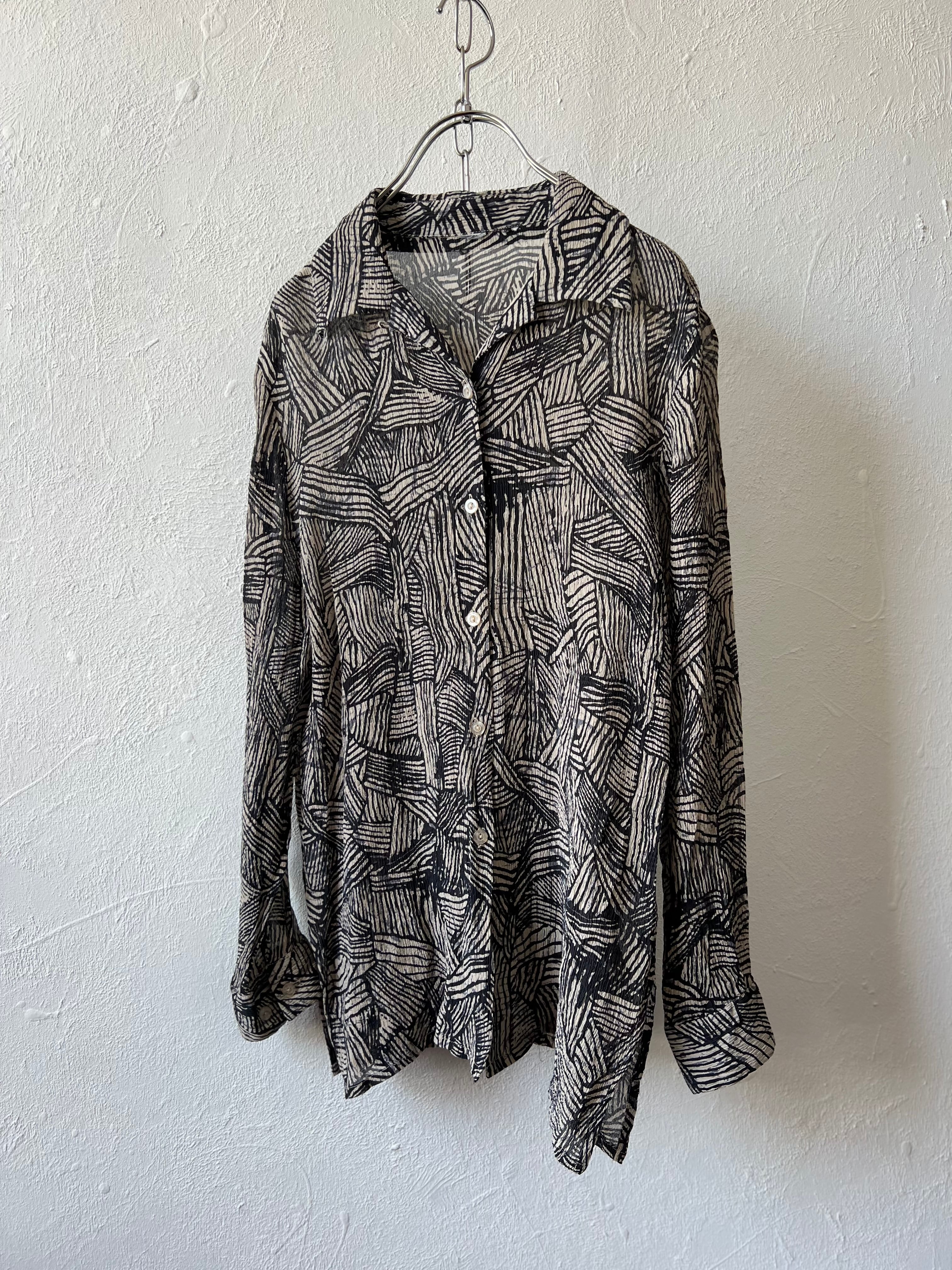 design sheer silk shirt