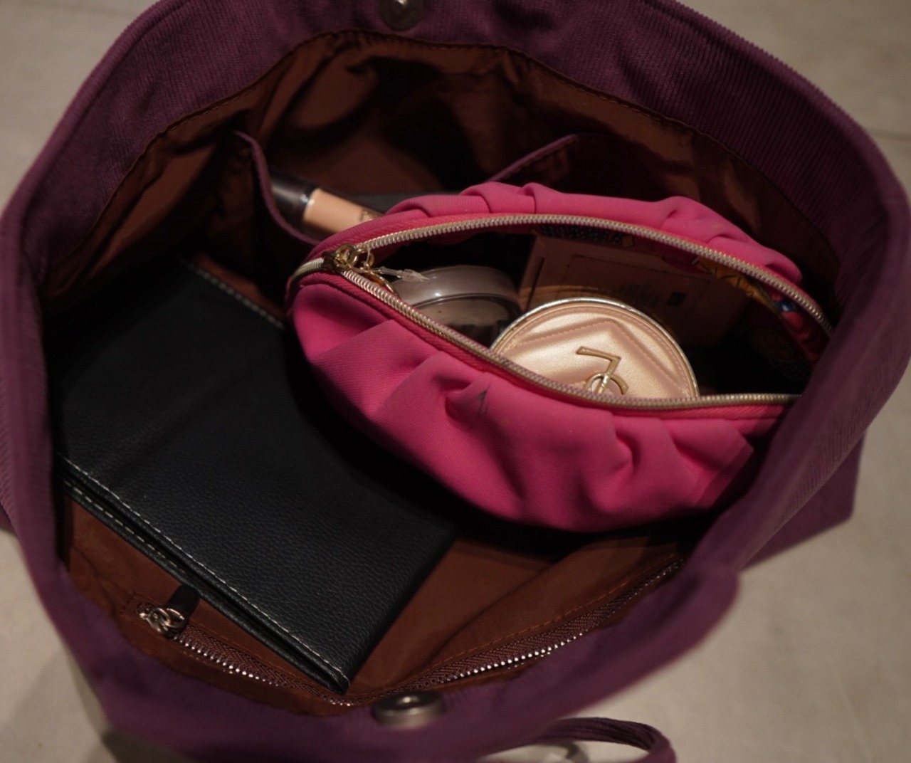 bi-color lonio corduroy shoulder Bag 3pocket／3color