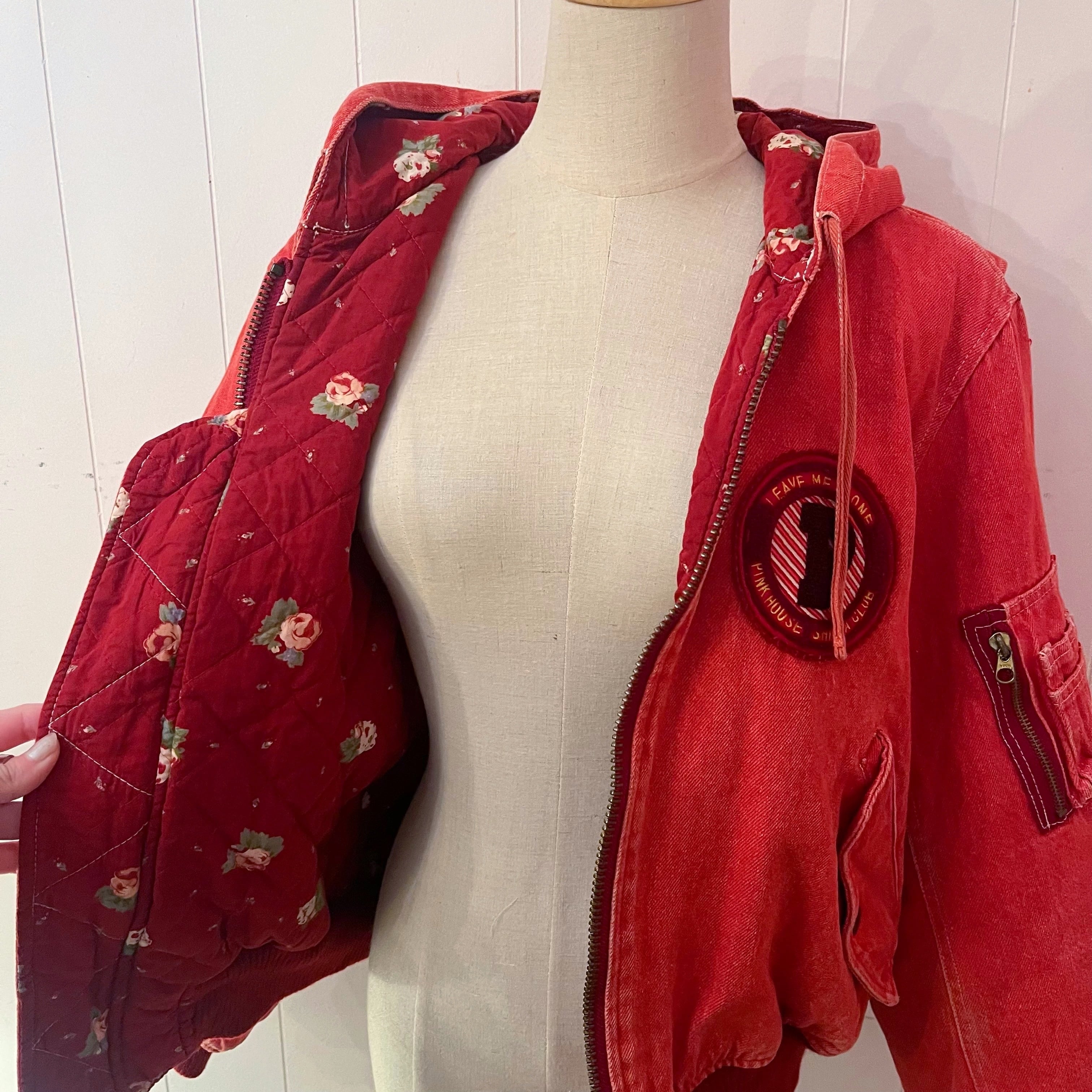 PINKHOUSE / red flower quilting blouson