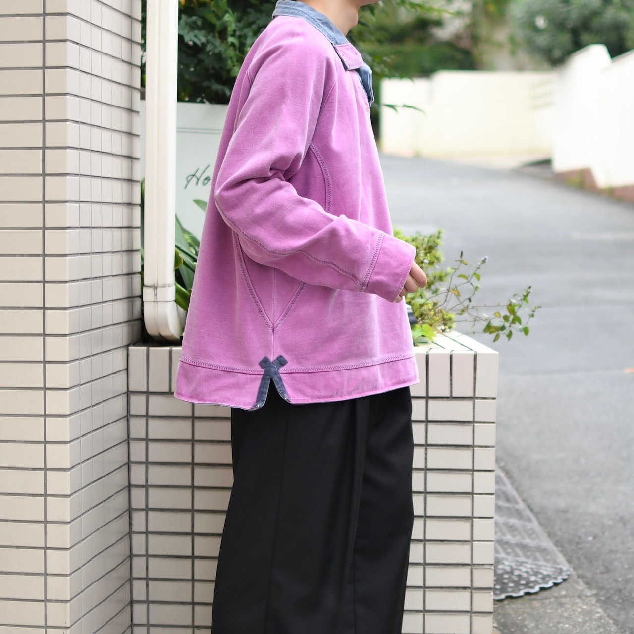 design half button sweat