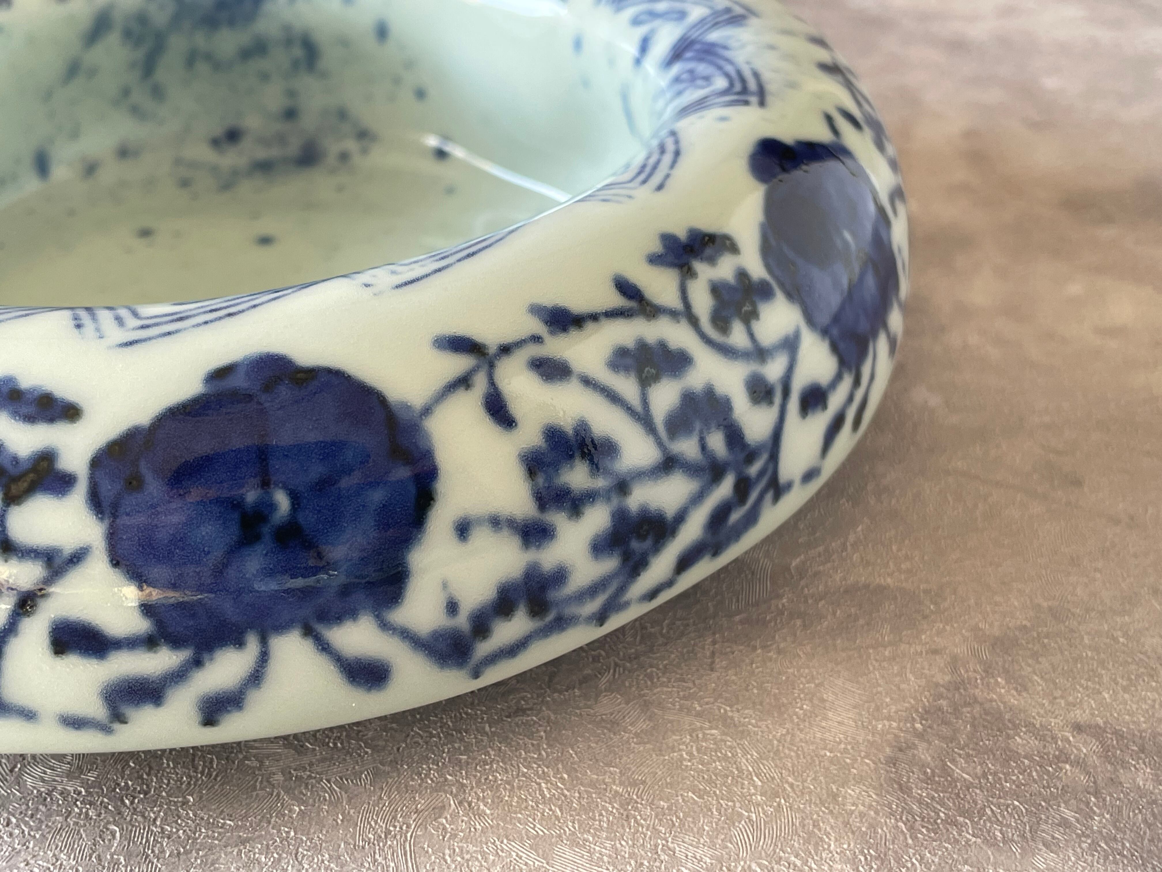 有田焼 福泉窯 染付草花地紋 7寸リブボウル | FUCHIGAMI TOJIKI