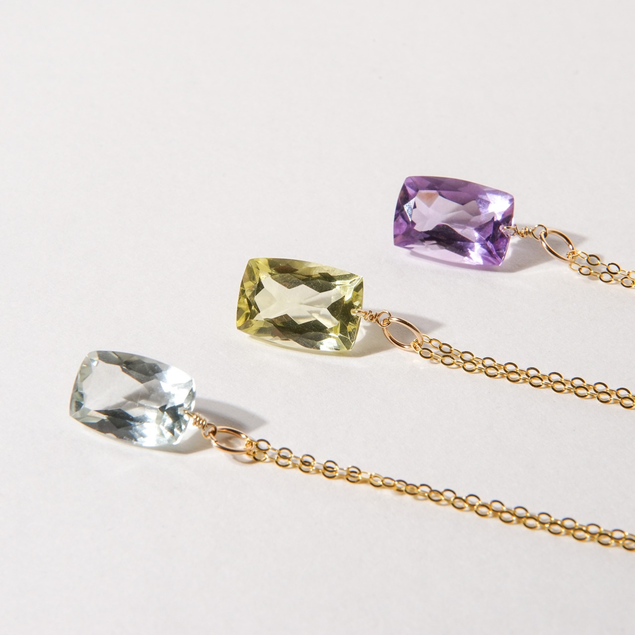 【ピンクアメシスト】コンケープ 14kgfネックレス