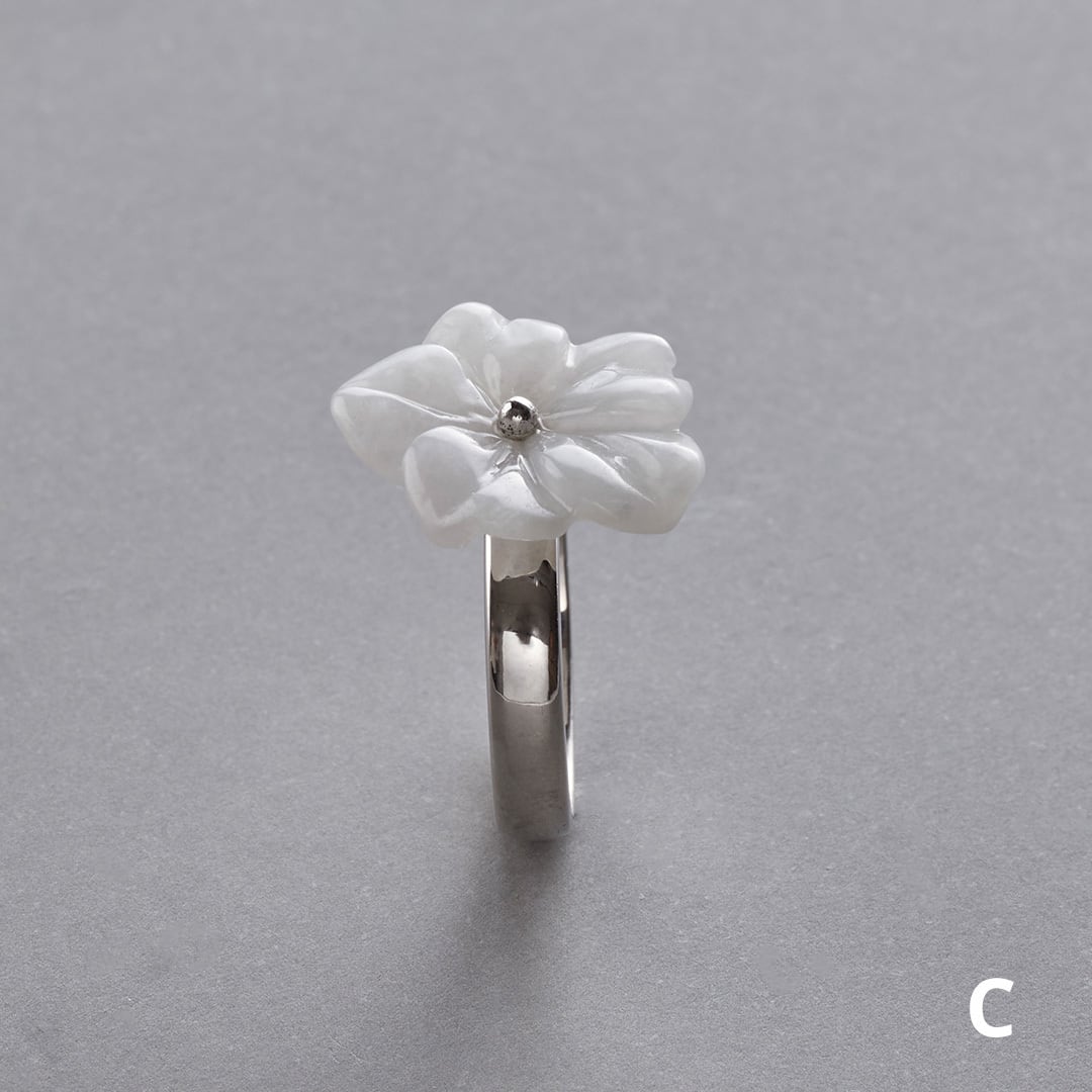翡翠のお花リング SV flower A貨翡翠 jd_rg1838 | 【MeiNu（メイニュウ