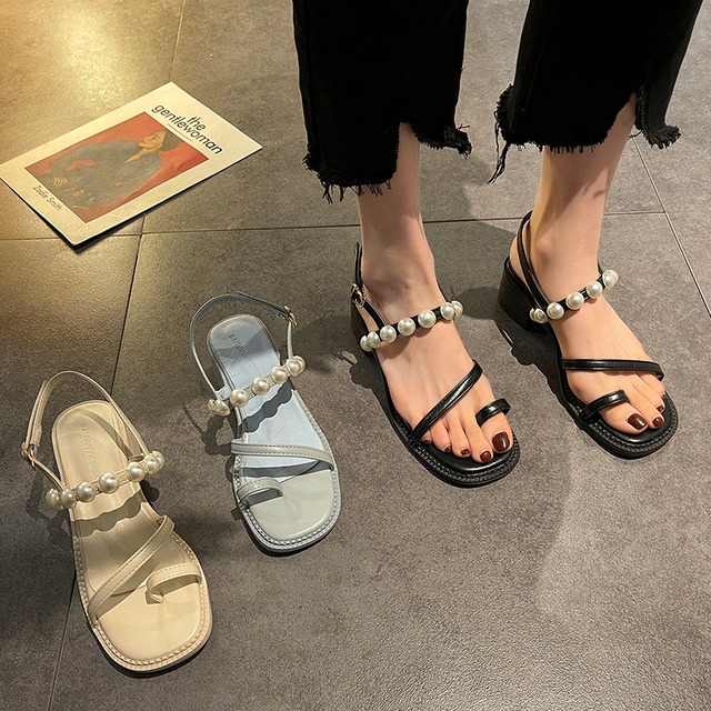 サンダルサマーレッドセット クロスバックルヒール ハイヒール 靴 シューズ 夏物 部族の婦人靴59345402593