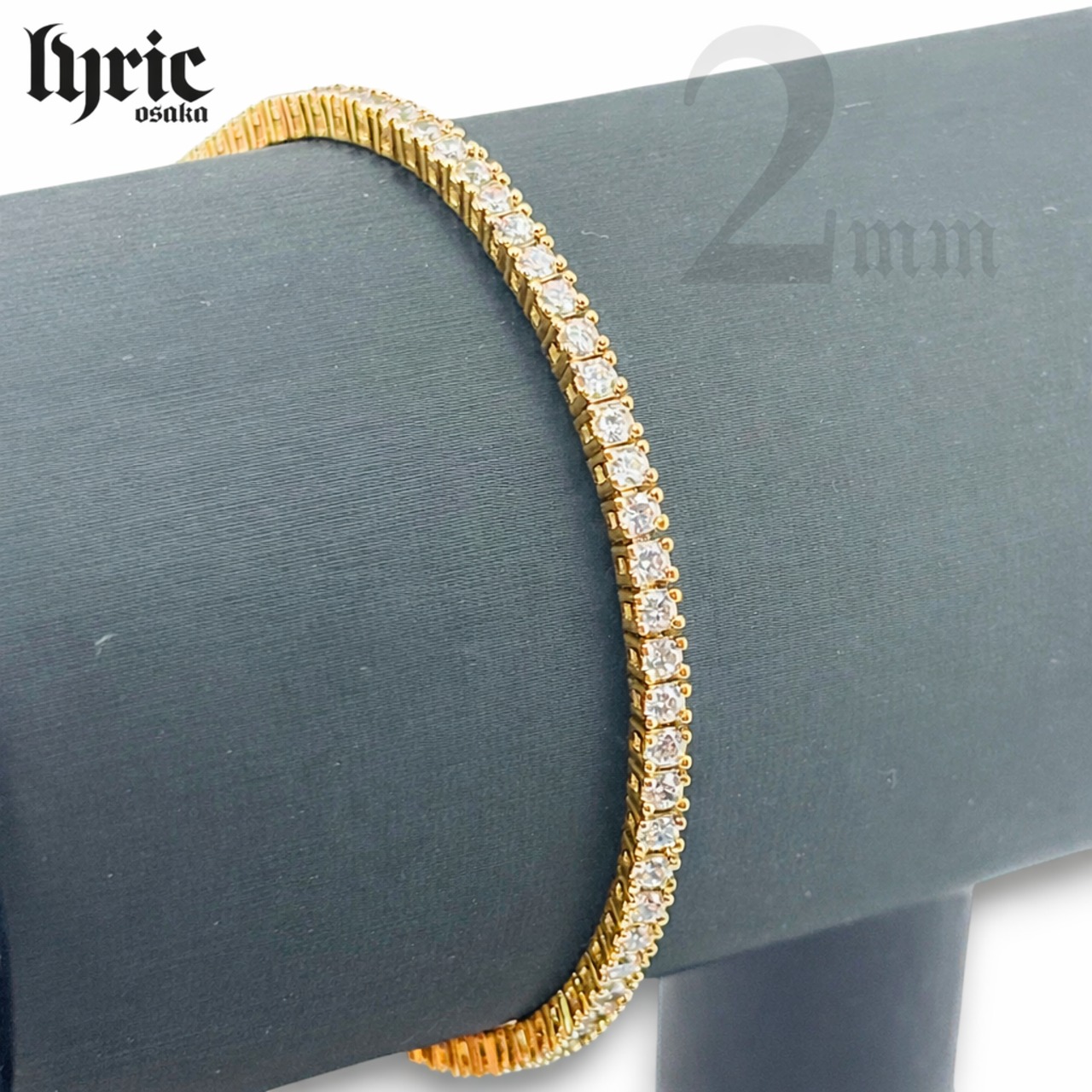 2mm 16cm luxury tennis bracelet gold