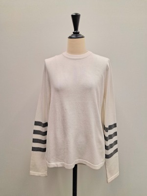 【SAMPLE SALE】アームボーダーニットプルオーバー(ホワイト)