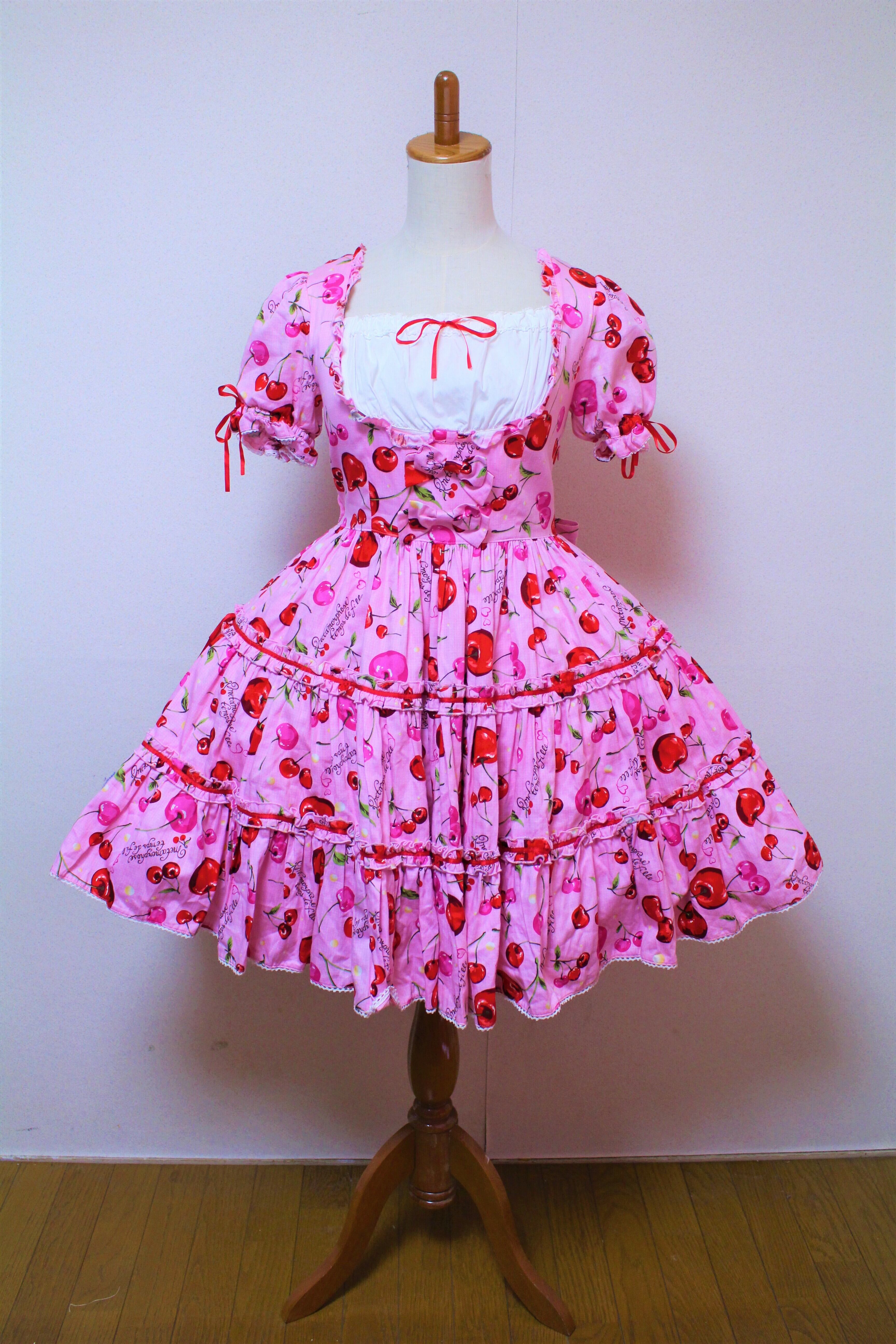 metamorphose Vintage Cherry ティアードワンピース