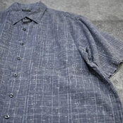 design kasuri pattern linen shirt