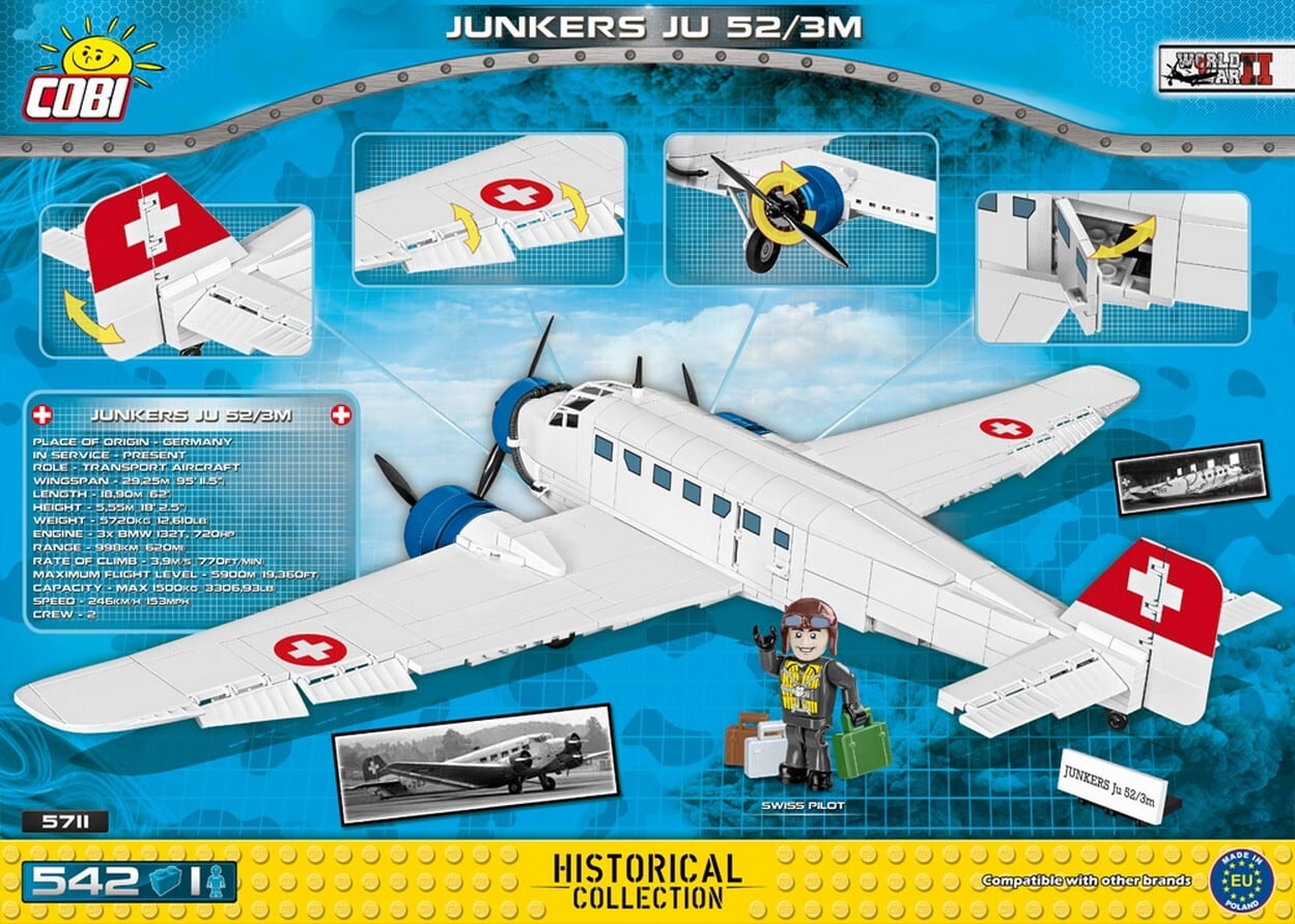 COBI #5711 Junkers JU 52/3M Swiss Air | ミリタリーブロック公式
