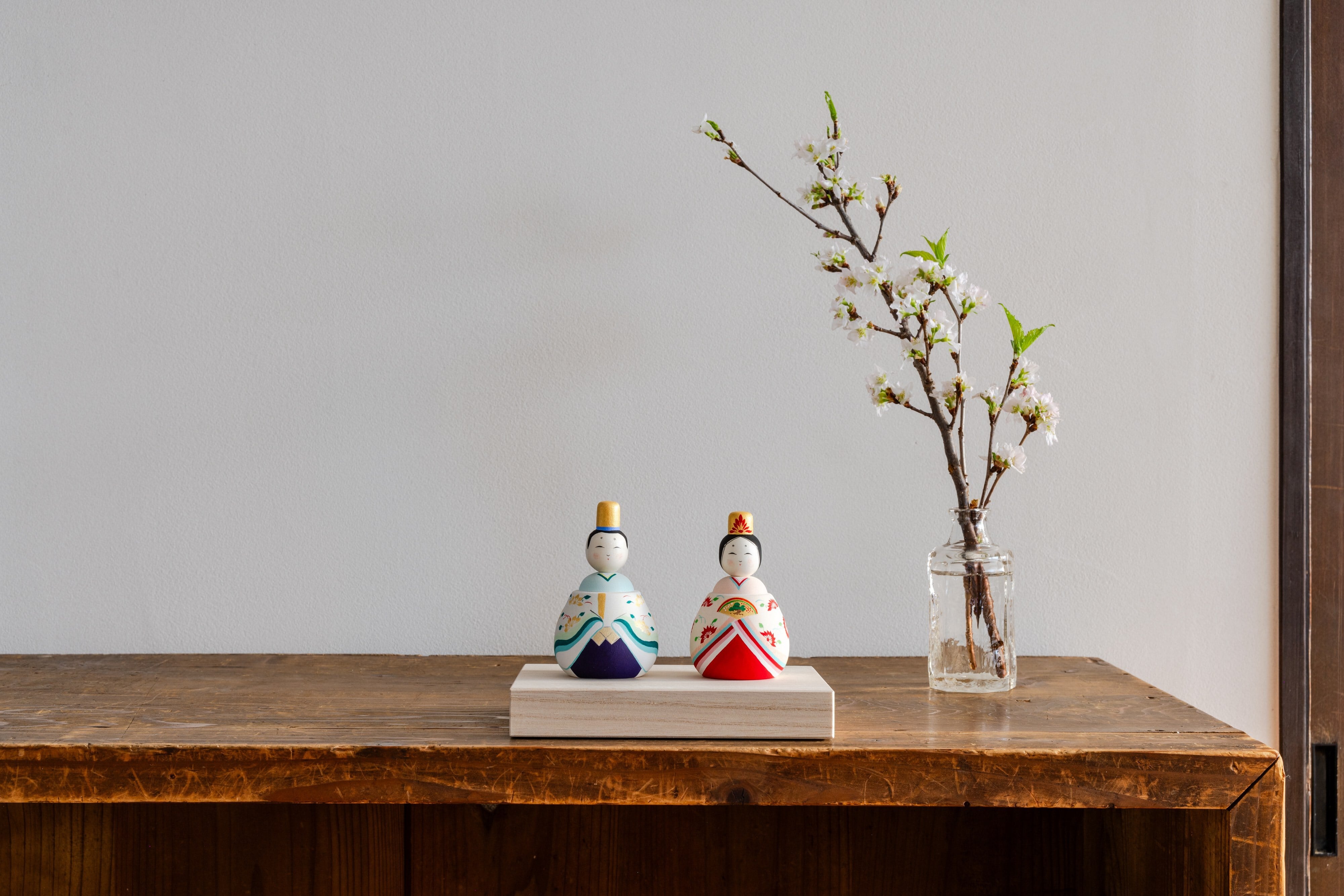 ご予約受付中【桜井こけしのひいな】 貴心松華〈座雛〉こけし模様