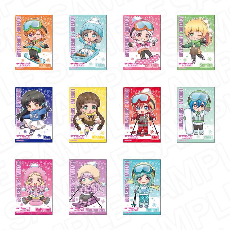 ラブライブ!スーパースター!! スクエアカンバッジ 冬遊び デフォルメ