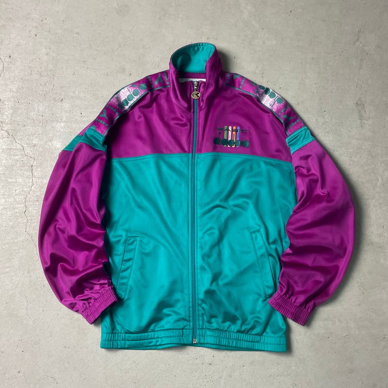 90年代 DIADORA ディアドラ トラックジャケット ジャージ バイカラー 