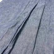 Plantation プランテーション リネン混 デニム系 プリーツ フレア ロング スカート サイズ M