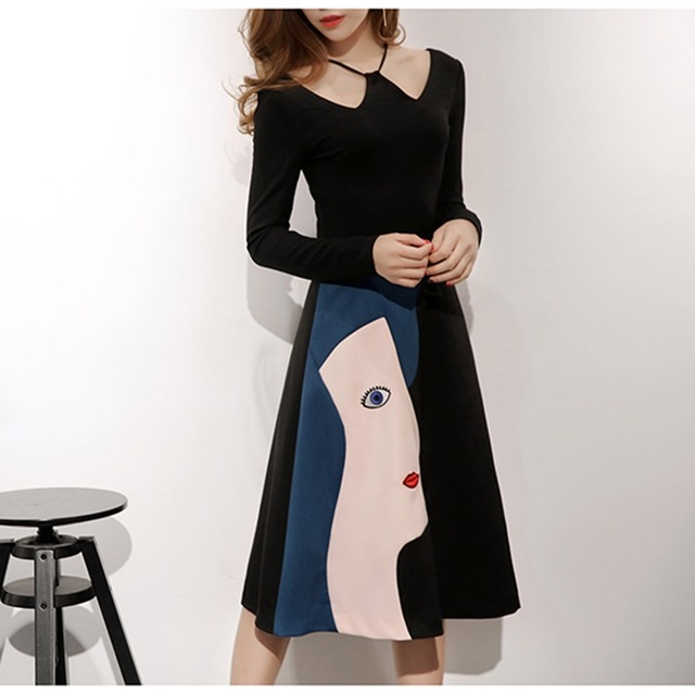 変形デザイン トップス 個性的柄 スカート セットアップ