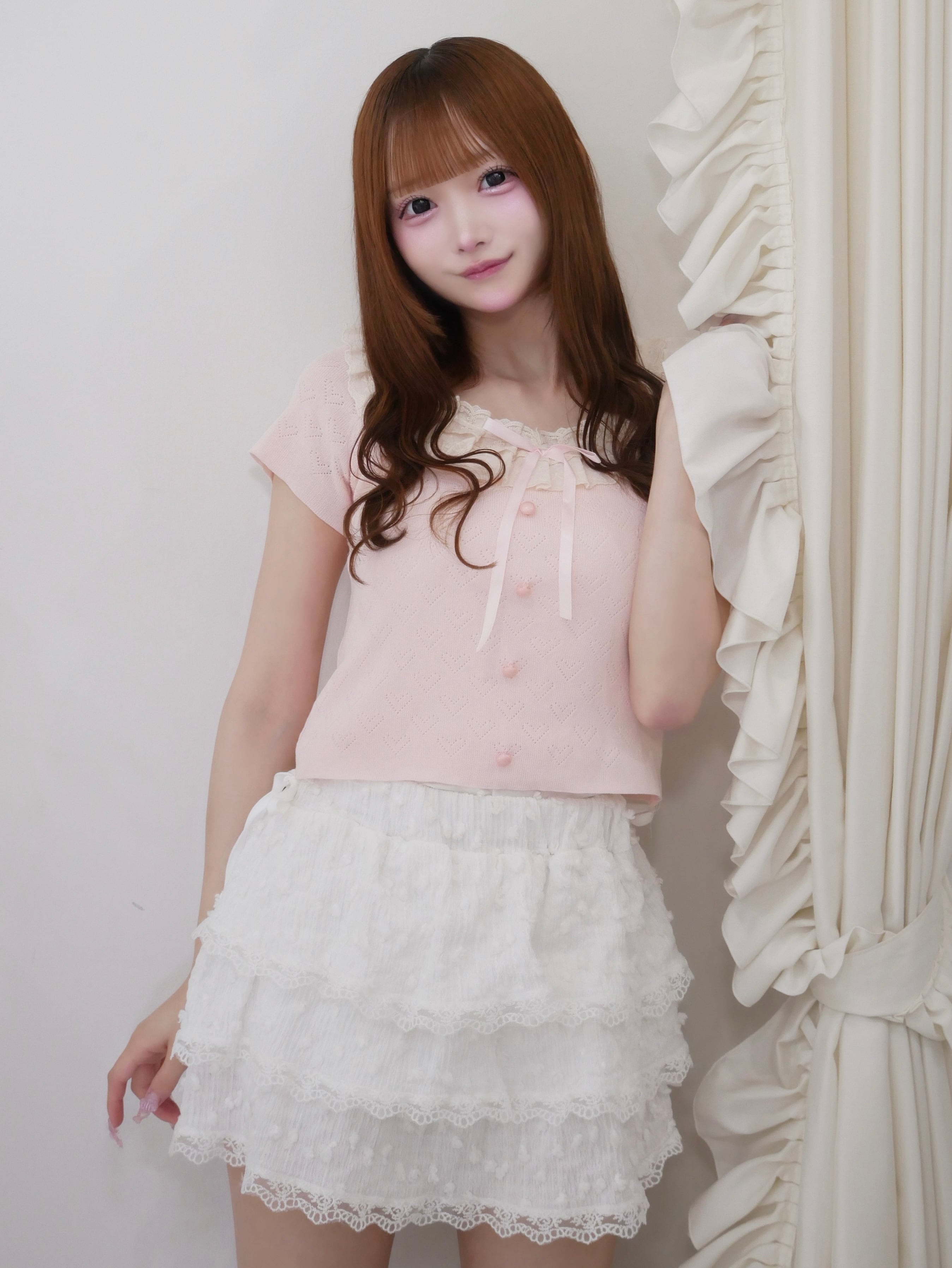 frill heart knit