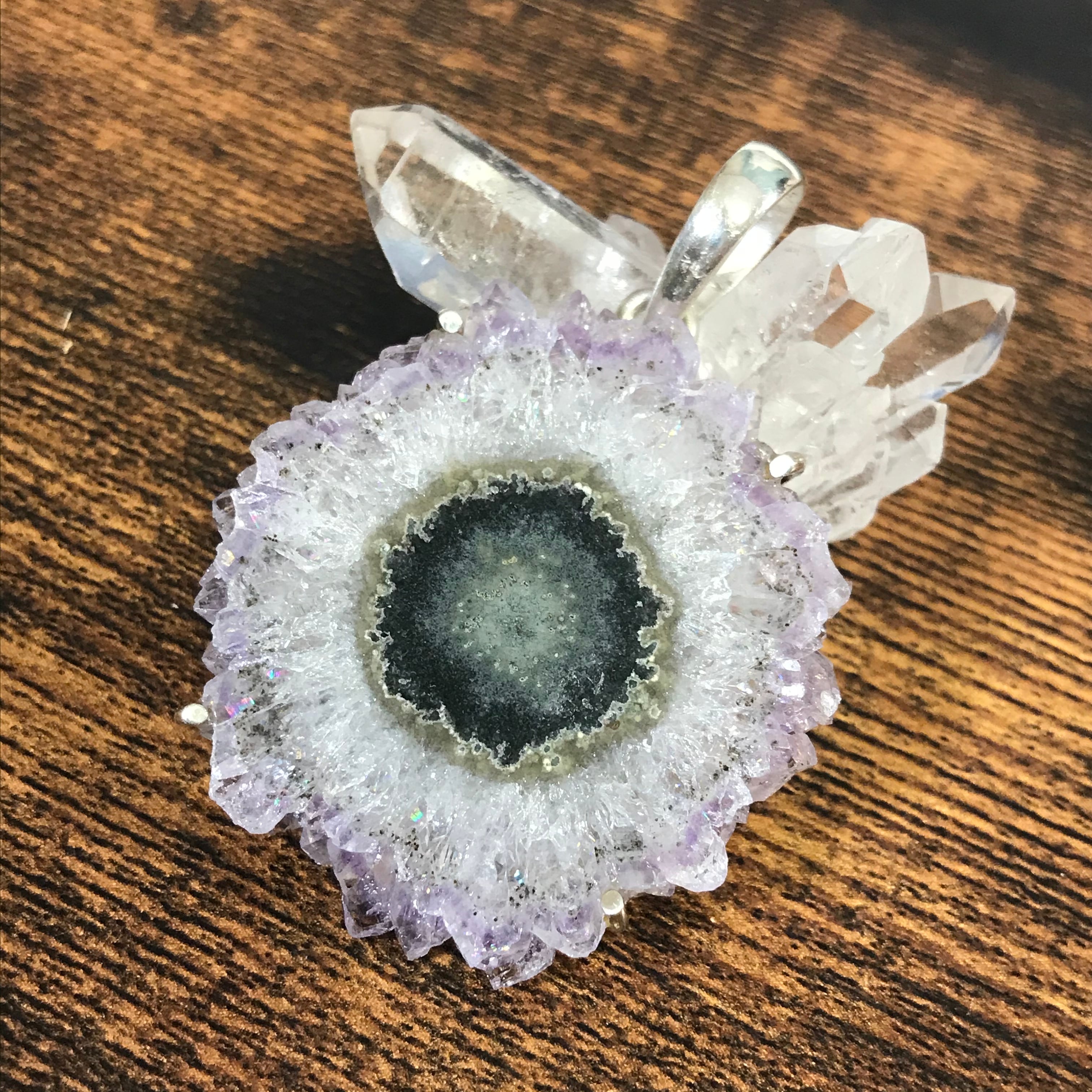 高品質ロマネサイトインアメジストネックレストップ