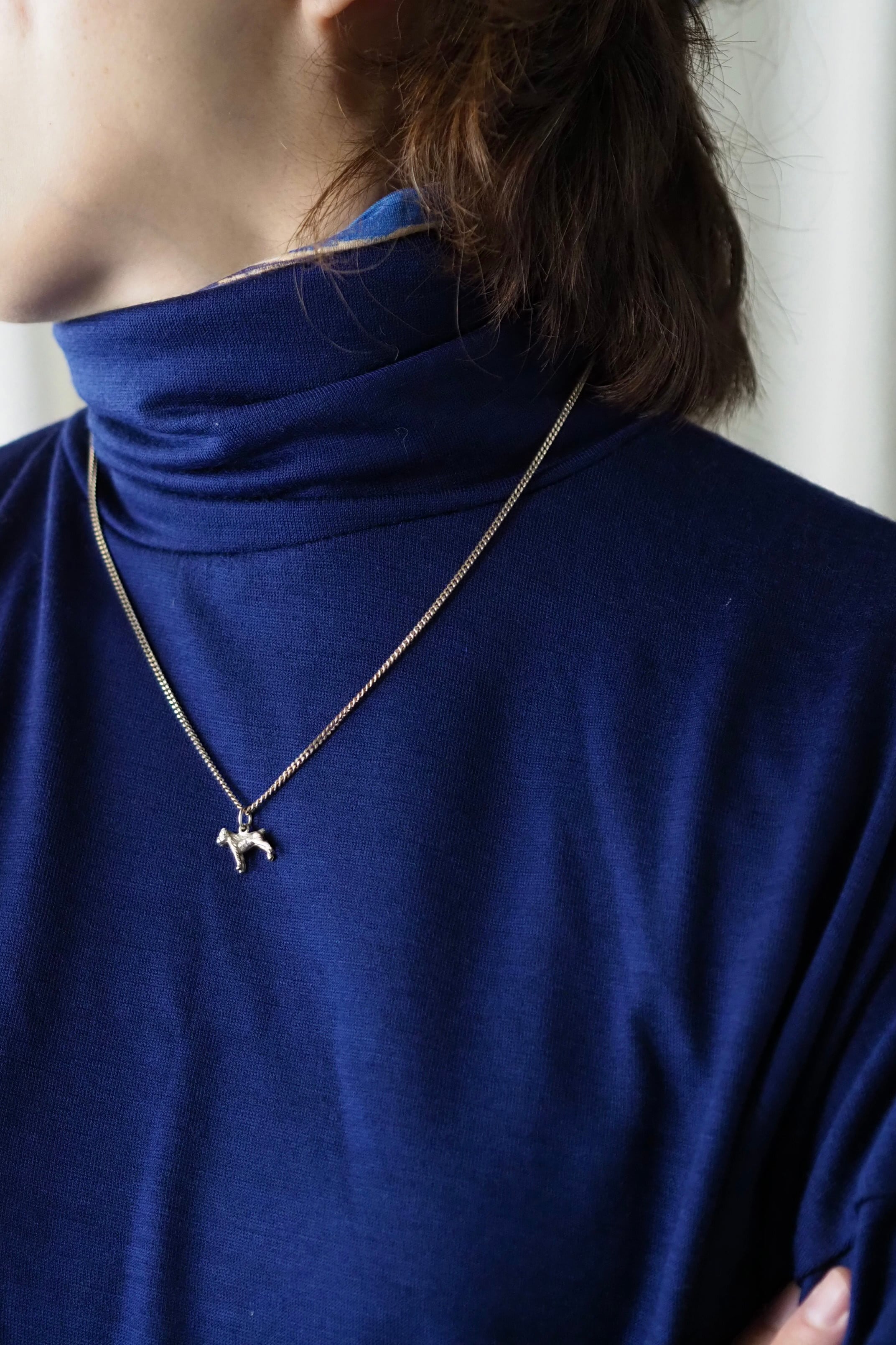 テリア犬シルバーネックレス-vintage silver necklace | アンティーク