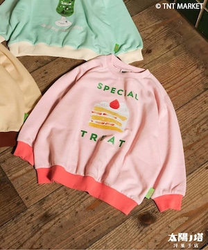 【BREEZE×太陽ノ塔コラボ】転写トレーナー ピンク ショートケーキ