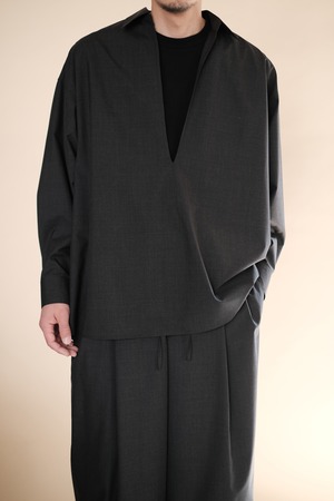 Graphpaper /  Fine Wool Heather L/S Skipper Shirt