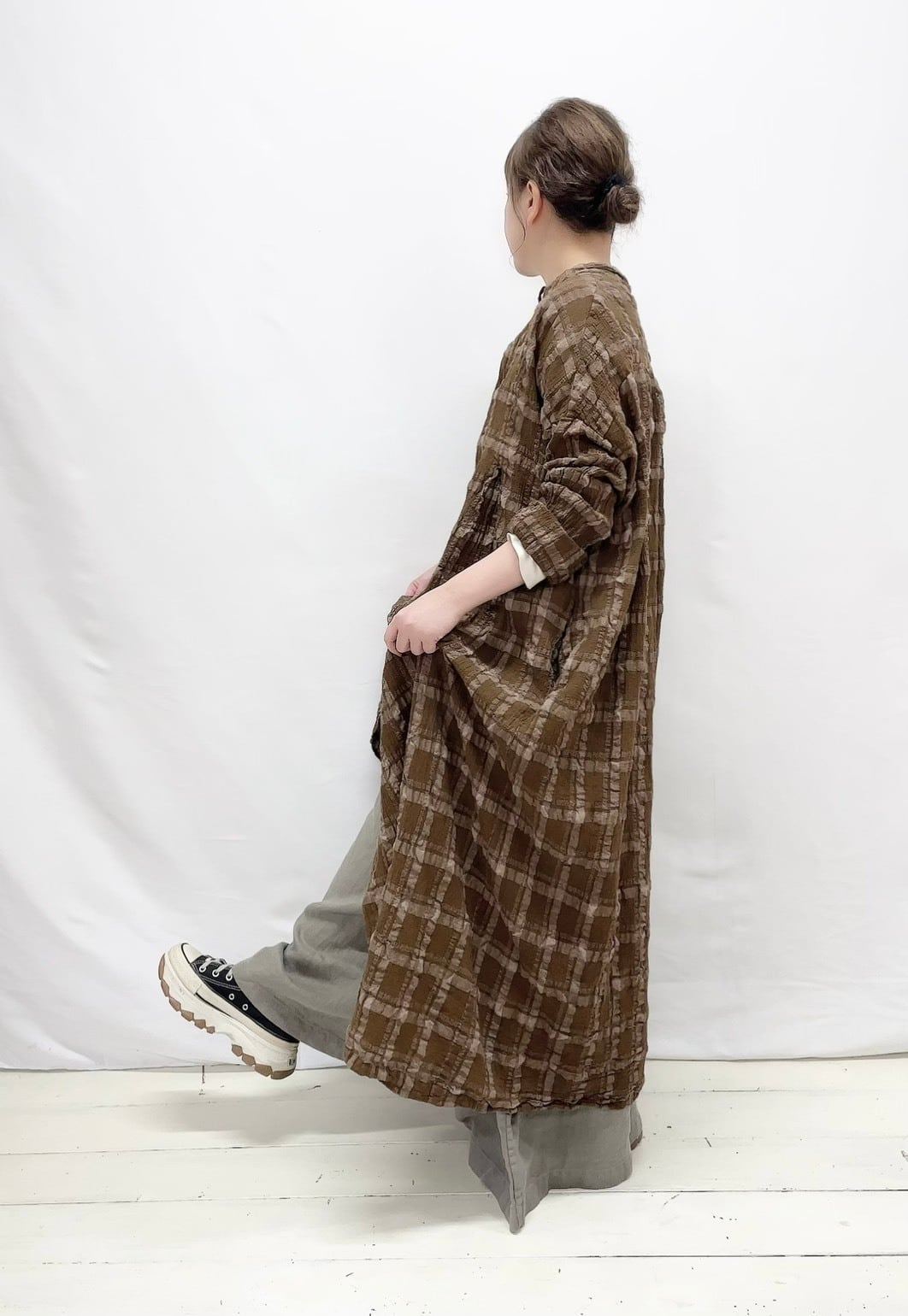 新品　yori コットンチェックワンピース　38 veritecoeur】Favoriteチェックワンピース / VC-2826 | syozikiya
