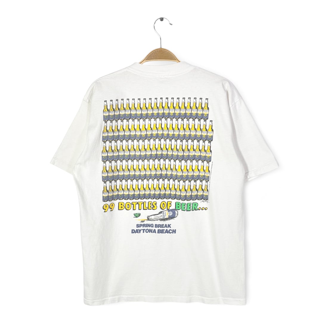 90s コロナビール ヴィンテージ Tシャツ ビールメーカー 企業物 CORONA BEER シングルステッチ ホワイト サイズXL相当 古着 BZ0506