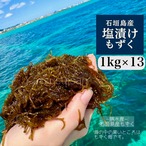 沖縄県石垣島産 塩もずく（冷蔵・塩漬け） 1㎏サイズ▶︎13個【送料込み】業務用・シェア┊︎お裾分けや飲食店様に。最大級の13kg