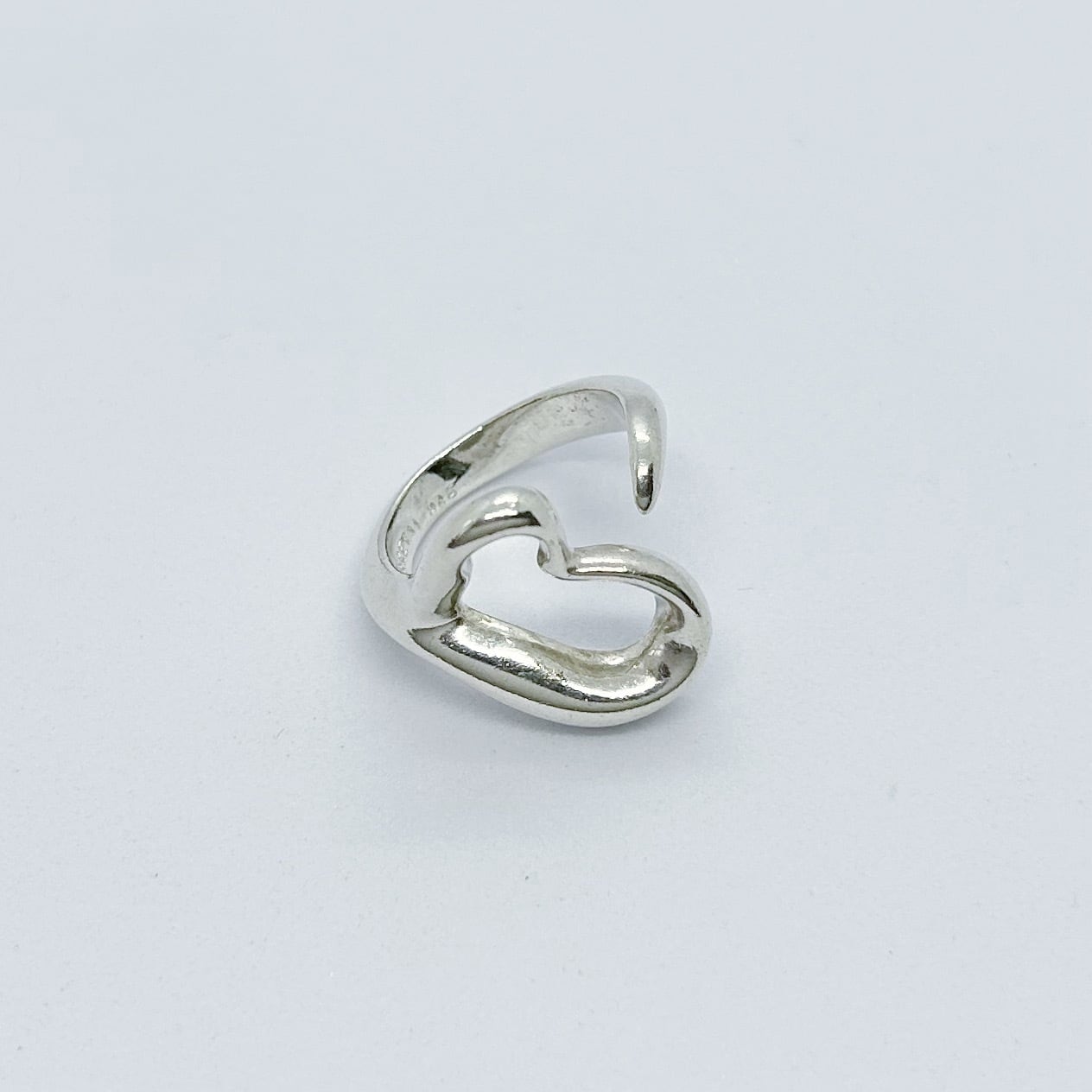 TR5655】Tiffany&Co. open heart ring(large)/silver925/ティファニー