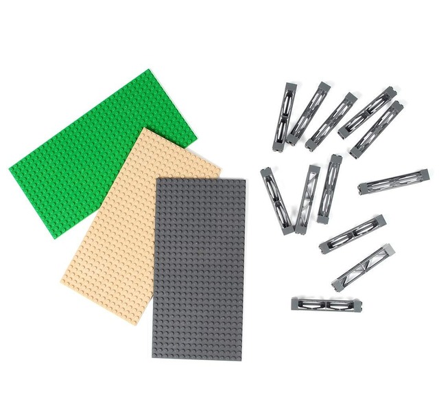 【2022最新】INIBUD 基礎板 ブロック プレート クラシック 互換性 16×32ポッチ 両面 柱付き 板3枚 柱12本 セット