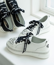 COOLAシューレースビジュースニーカー (WHITE) CQ-44537