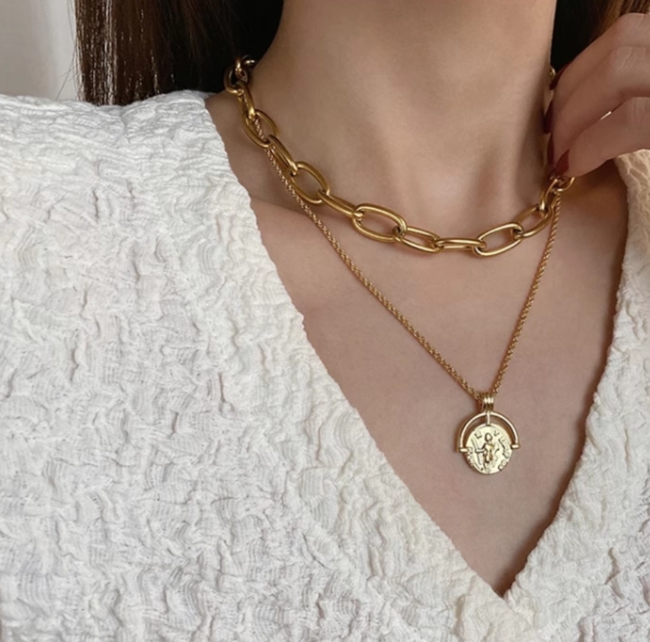 ゴールド ヨーロッパ風シンプルネックレス