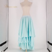 ベリーダンス 衣装 Garam garam ガラムガラム スカート オリエンタル ブルー系 無地 シンプル フリル 水色 淡い かわいい 練習 レッスン ダンス衣装 イベント ステージ おしゃれ ボリューム