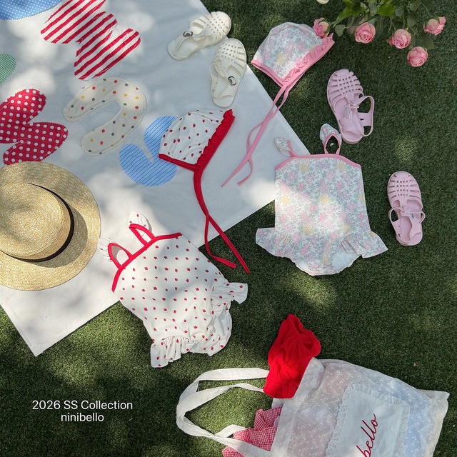 【取寄】ninibello｜rosy berry swimwear｜ロージーベリースイムウェア｜XS-L｜kids｜26 summer 2nd