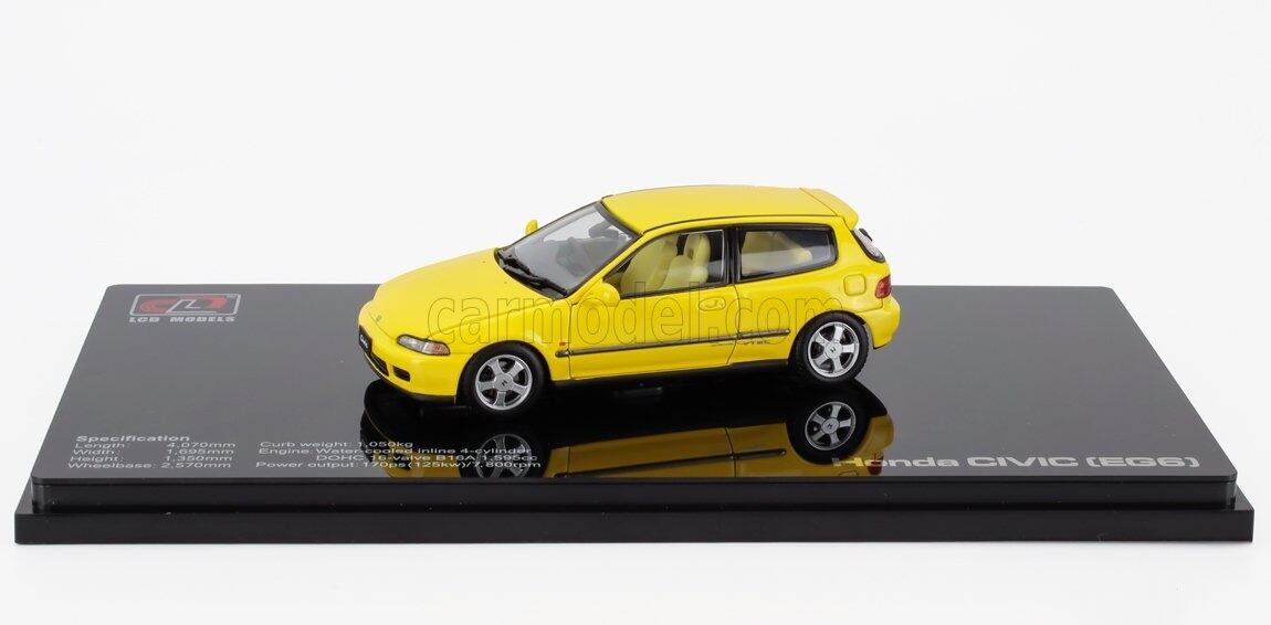 1/43 HONDA CIVIC SiR-Ⅱ スプーン SPOON モデルカー サンライトイエロー ミニカー 1/43 ホンダ シビック LCD-MODEL 1/43 HONDA CIVIC SIR II