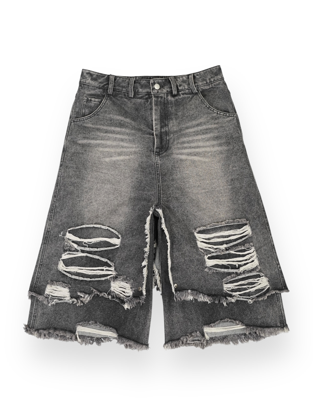 【LOVE KILLER】Layered skirt wide denim shorts