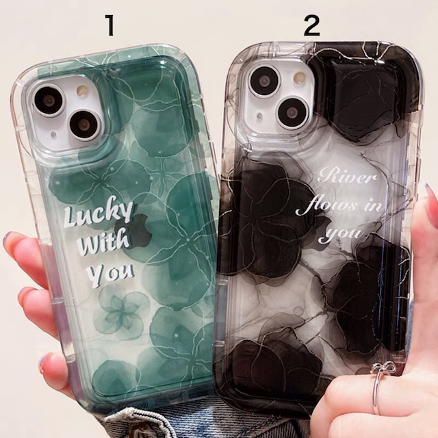 iPhoneケース iPhone14 iPhone13 クリアケース 水彩 花柄 英字 英語 スマホケース おしゃれ 韓国 2350