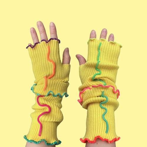 【solmu × HITOTSUDAKE】arm warmer（yellow）