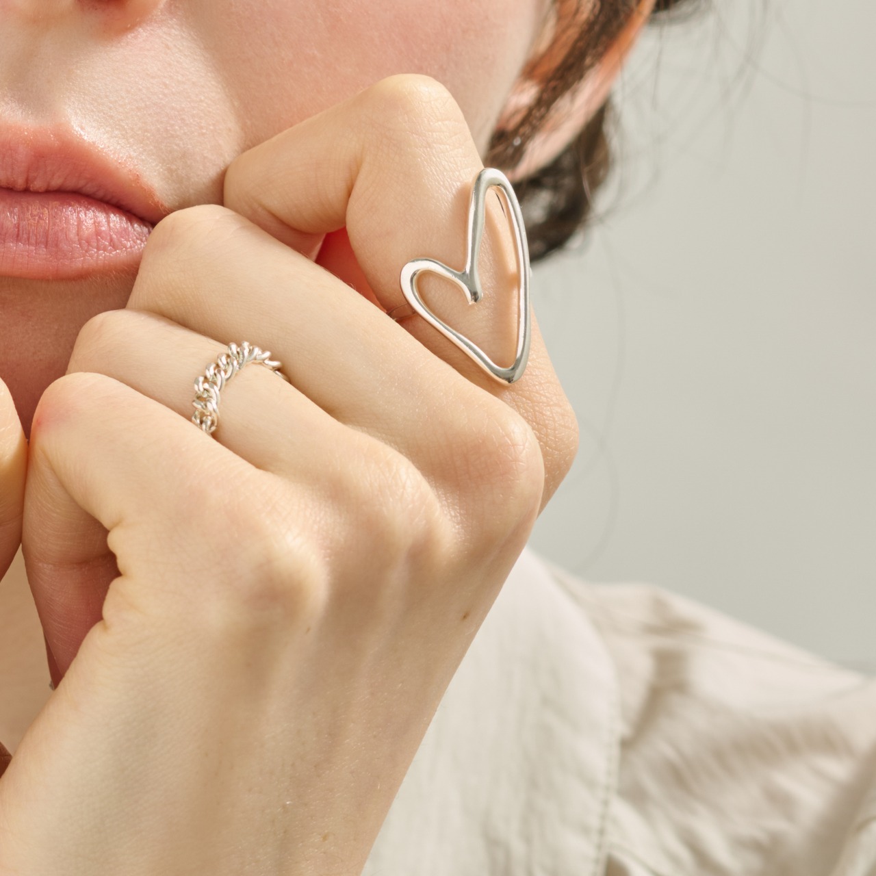 silver925 heart ring R229