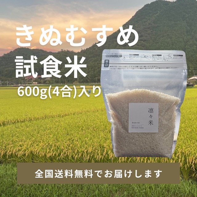 試食米｜きぬむすめ600g(4合)｜農家直送｜全国送料無料