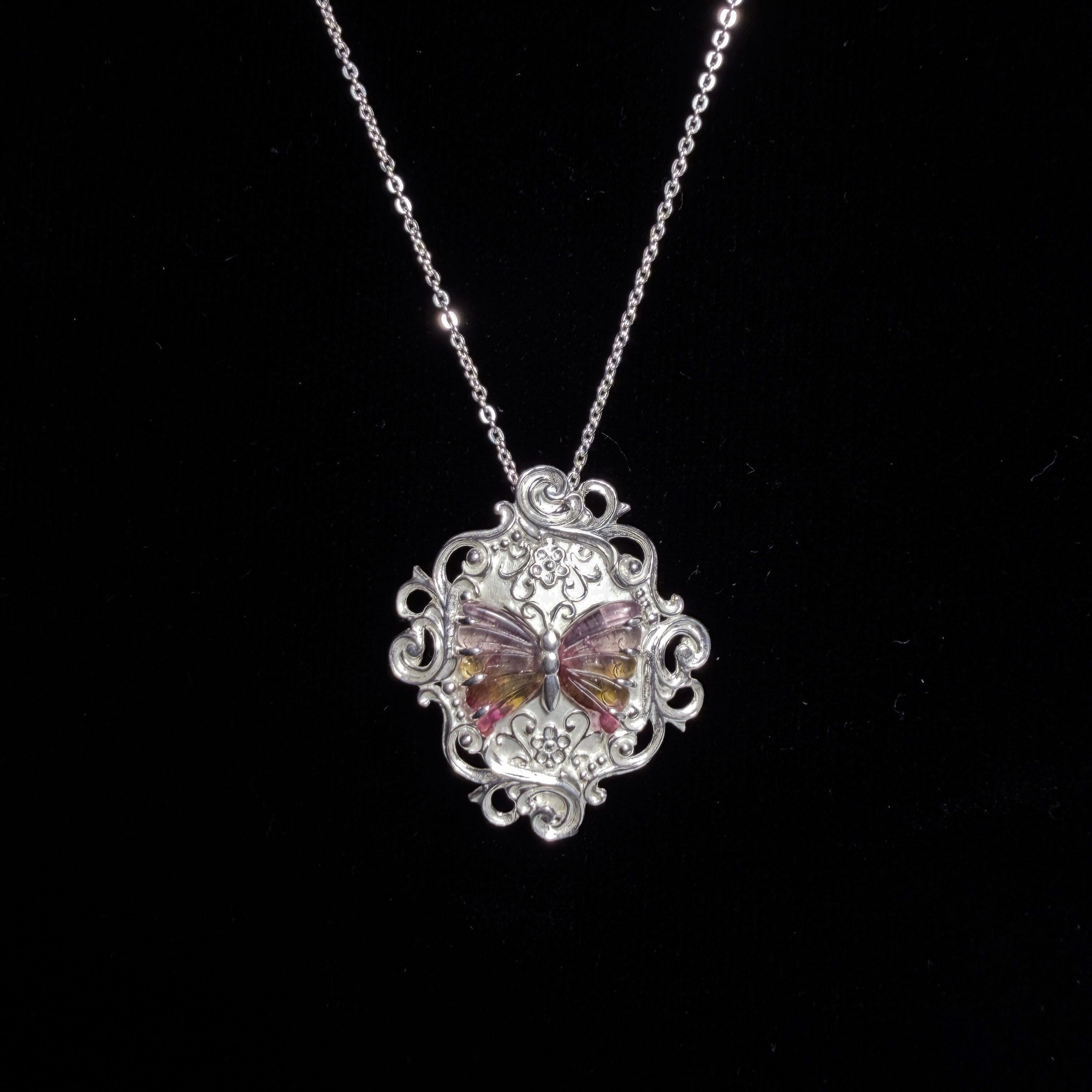 現品 Mila｜ミラ 蝶 トルマリン ブローチ ペンダント (SV925) シルバー