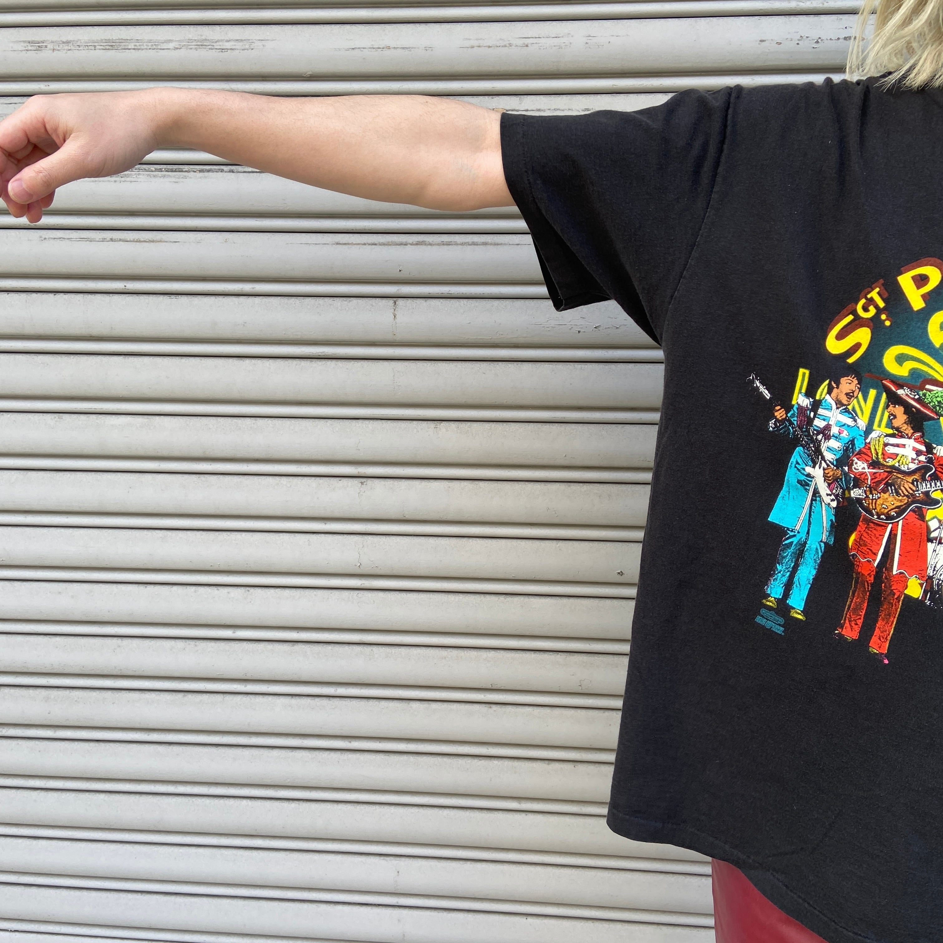 90s ビートルズ サージェントペパーズ バンドTシャツ バンT 黒 L相当