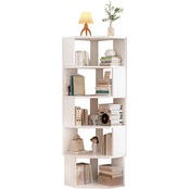 【1000円クーポン付き】 コーナーシェルフ 6段 大容量収納ラック 50×50cm 省スペース設計 おしゃれ 北欧風 本棚 収納棚