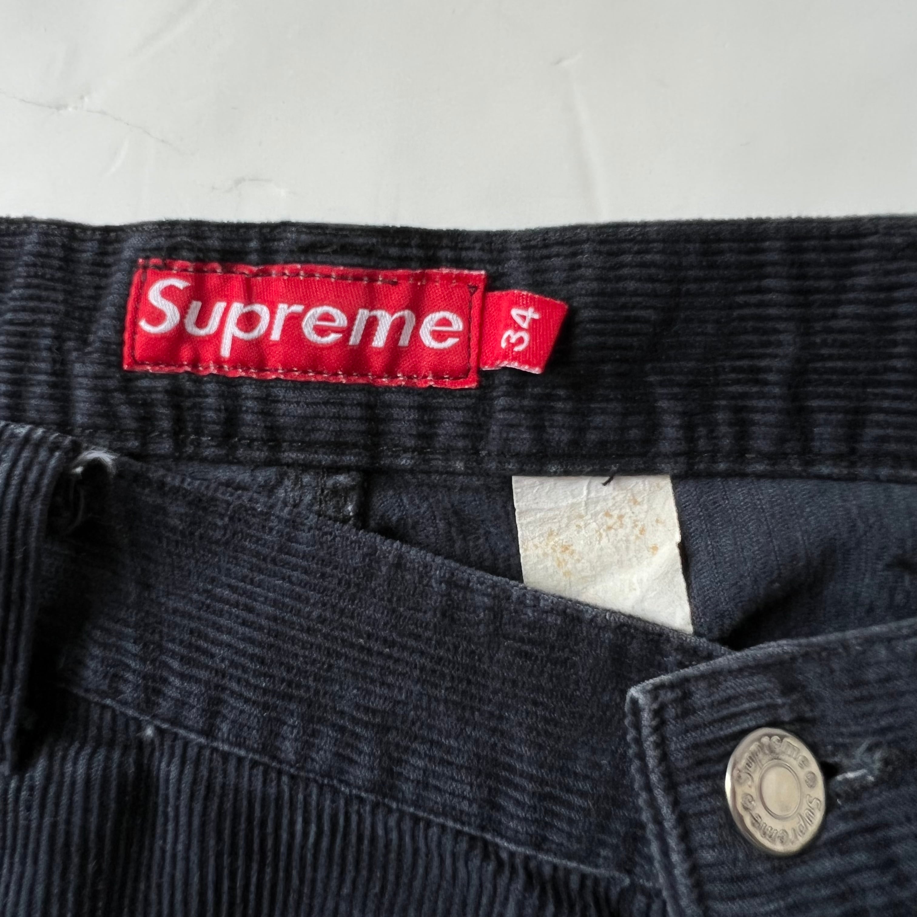 90s “supreme” 初期タグ made in usa black corduroy baggy pants 90 ...