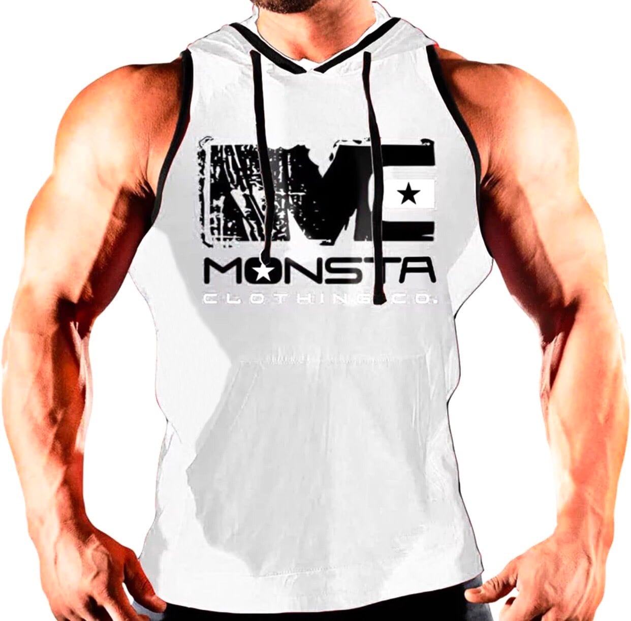 MONSTA】ノースリーブ パーカー/筋トレ/スポーツ/ウェア/メンズ/GYM