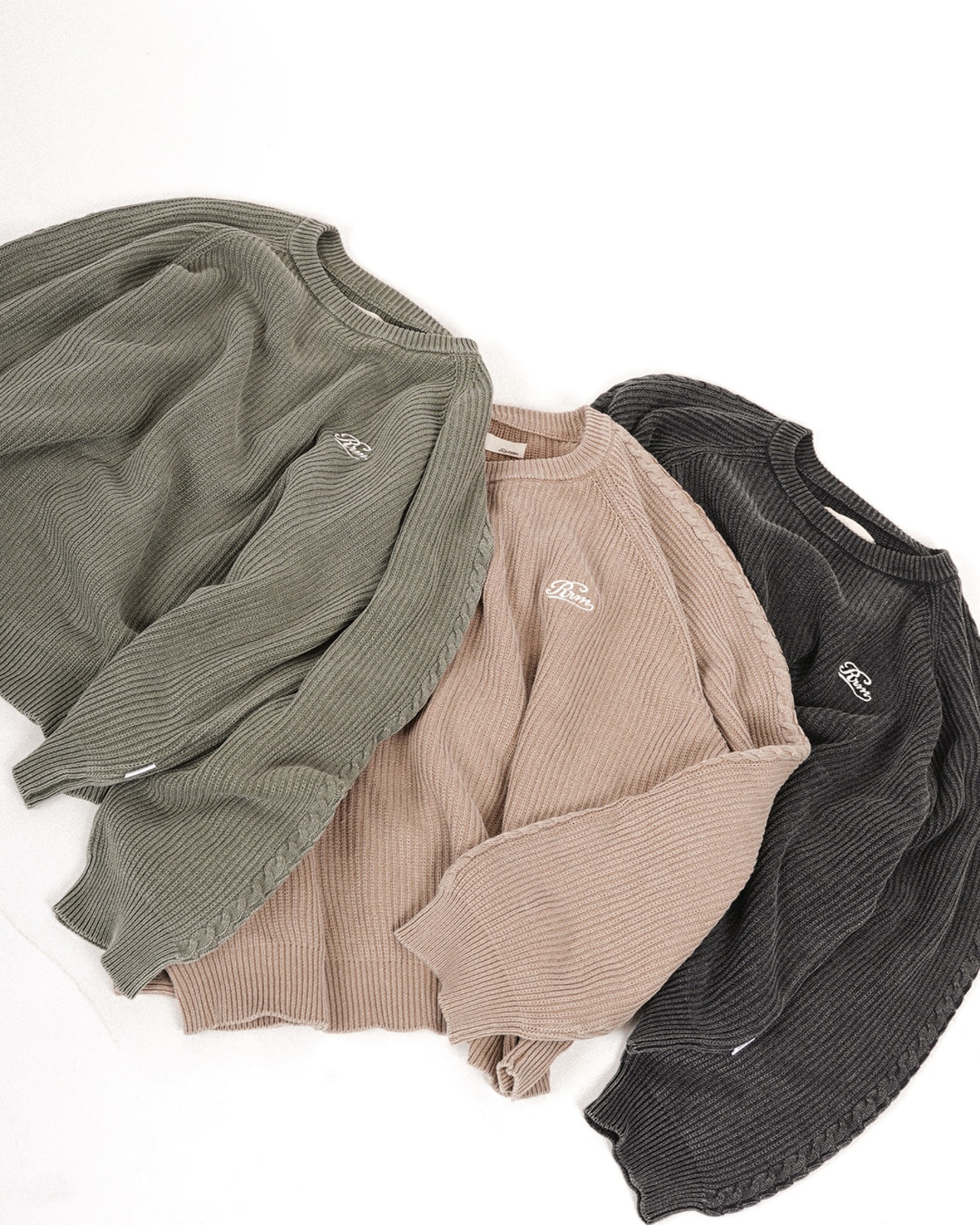 【#Re:room】WASHED COLOR CREW NECK KNIT［REK160］