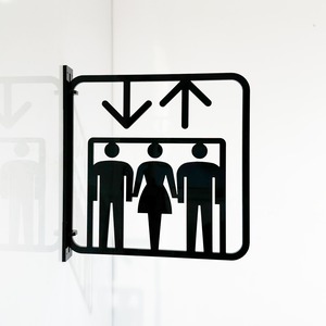 ツケレルン（3Wayピクトサイン）軽量 アクリル 突き出し 看板 （エレベーターサイン）3way-0101