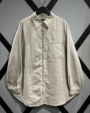 【X VINTAGE】Sheer Switch Design Vintage Linen Shirt