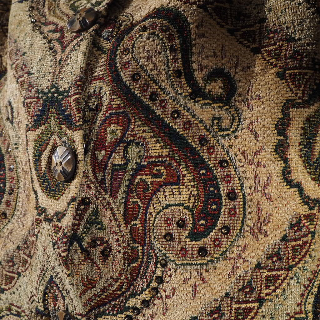 曼荼羅 - ethnic full pattern embbossed gobelin weave vintage jacket