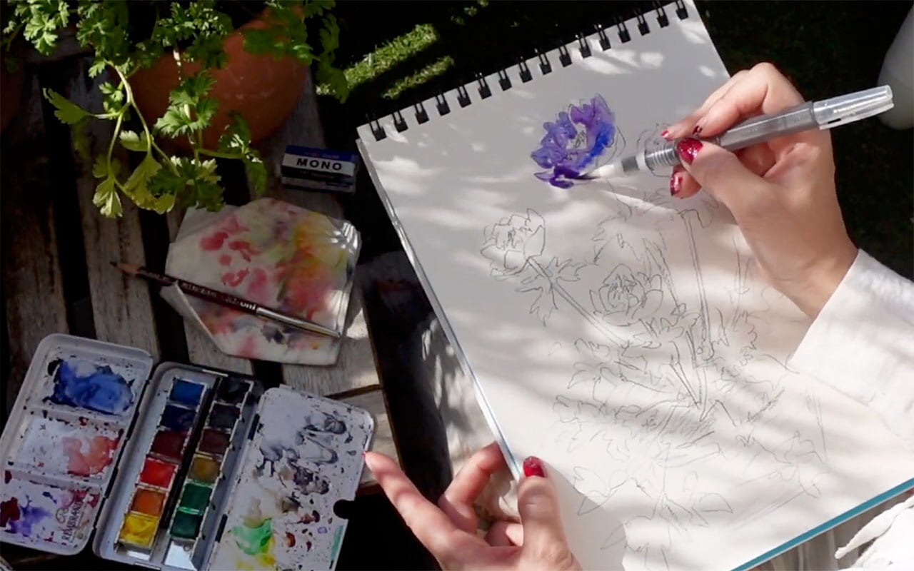 日常で楽しむ水彩画】アネモネの花 | necoya room shop