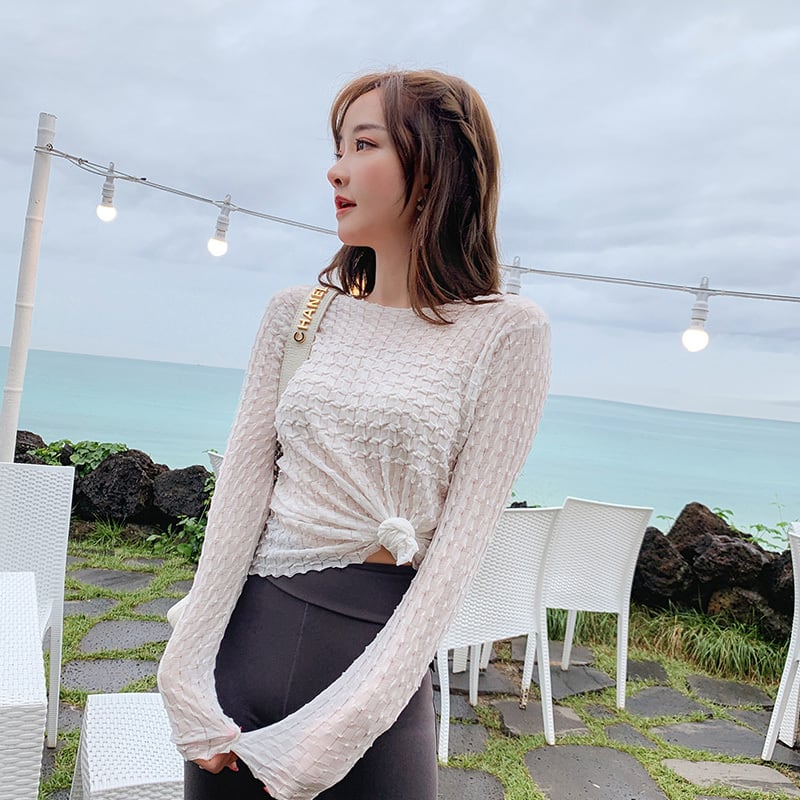 タグ付き新品 サーフニットプルオーバー ♥ ブラック薄手ニットセーター オータムショートトップス ロング 秋物